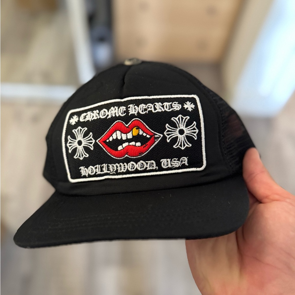 Chrome Hearts Black and White Trucker Hat